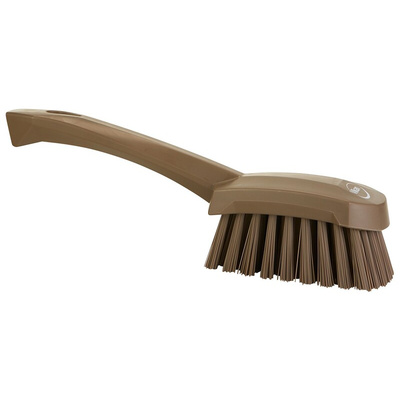 Vikan Hard Bristle Brown Scrubbing Brush, 36mm bristle length, PET bristle material