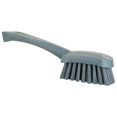 Vikan Hard Bristle Grey Scrubbing Brush, 36mm bristle length, PET bristle material