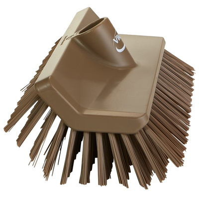 Vikan Medium Bristle Brown Scrubbing Brush, 41mm bristle length, PET bristle material