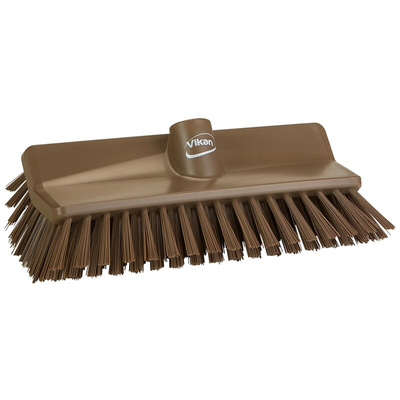 Vikan Medium Bristle Brown Scrubbing Brush, 41mm bristle length, PET bristle material