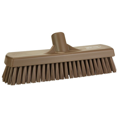 Vikan Hard Bristle Brown Scrubbing Brush, 46mm bristle length, PET bristle material