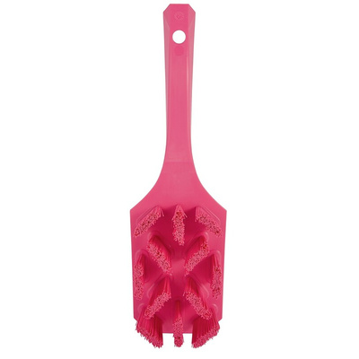 Vikan Hard Bristle Pink Scrubbing Brush, 37mm bristle length, PET bristle material