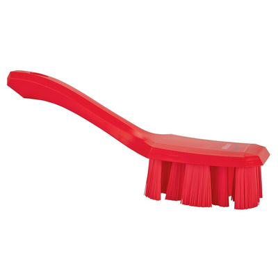 Vikan Hard Bristle Red Scrubbing Brush, 37mm bristle length, PET bristle material