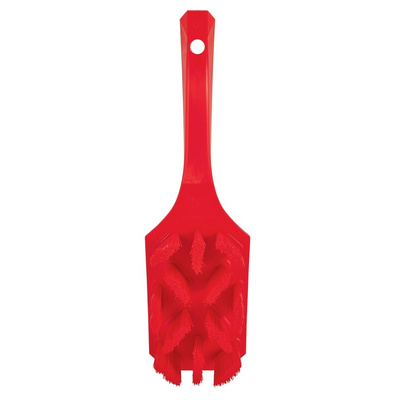 Vikan Hard Bristle Red Scrubbing Brush, 37mm bristle length, PET bristle material