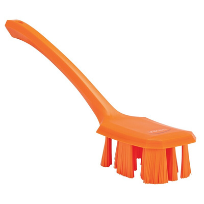 Vikan Hard Bristle Orange Scrubbing Brush, 37mm bristle length, PET bristle material