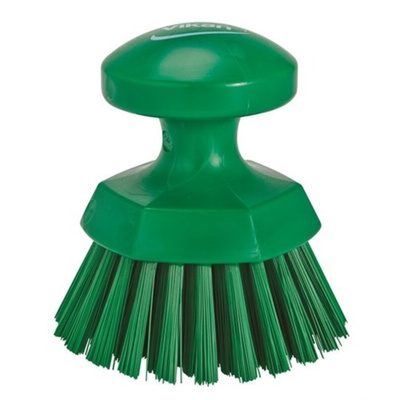 Vikan Hard Bristle Blue Hand Brush, 110mm bristle length, Polyester, Polypropylene, Stainless Steel bristle material