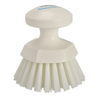 Vikan Hard Bristle Yellow Hand Brush, 110mm bristle length, Polyester, Polypropylene, Stainless Steel bristle material