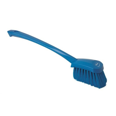 Vikan Medium Bristle White Hand Brush, 500mm bristle length, Polyester, Polypropylene, Stainless Steel bristle material