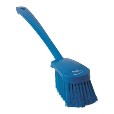 Vikan Medium Bristle White Hand Brush, 500mm bristle length, Polyester, Polypropylene, Stainless Steel bristle material
