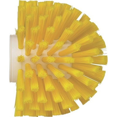 Vikan Medium Bristle Yellow Scrubbing Brush, 33mm bristle length, Polyester, Polypropylene, Stainless Steel bristle
