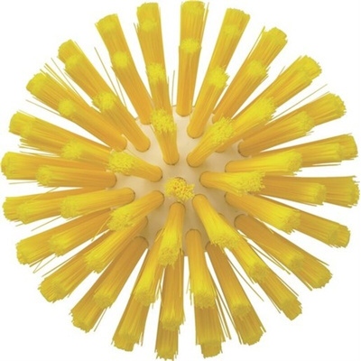 Vikan Medium Bristle Yellow Scrubbing Brush, 33mm bristle length, Polyester, Polypropylene, Stainless Steel bristle