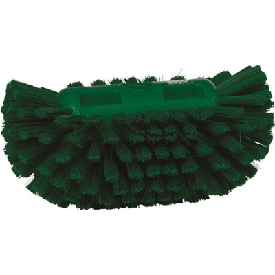 Vikan Medium Bristle Green Scrub Brush, 40mm bristle length, Polyester, Polypropylene, Stainless Steel bristle material