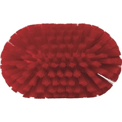 Vikan Medium Bristle Red Scrub Brush, 40mm bristle length, Polyester, Polypropylene, Stainless Steel bristle material
