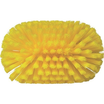 Vikan Medium Bristle Yellow Scrub Brush, 40mm bristle length, Polyester, Polypropylene, Stainless Steel bristle material