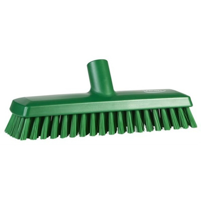 Vikan Medium Bristle Green Deck Brush, 32mm bristle length, Polyester, Polypropylene, Stainless Steel bristle material