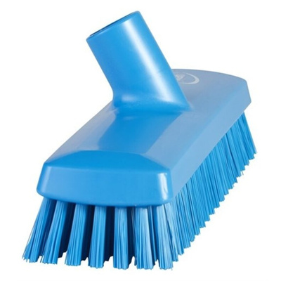 Vikan Medium Bristle Blue Deck Brush, 32mm bristle length, Polyester, Polypropylene, Stainless Steel bristle material