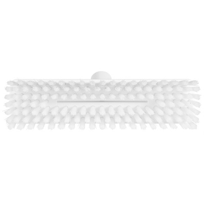 Vikan Medium Bristle White Deck Brush, 32mm bristle length, Polyester, Polypropylene, Stainless Steel bristle material