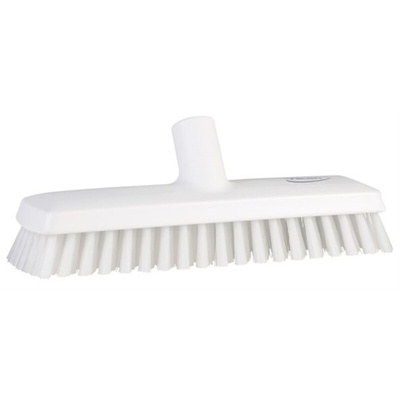 Vikan Medium Bristle White Deck Brush, 32mm bristle length, Polyester, Polypropylene, Stainless Steel bristle material