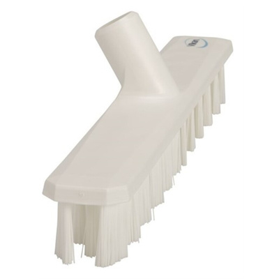 Vikan Hard Bristle White Deck Brush, 37mm bristle length, Polyester, Polypropylene, Stainless Steel bristle material