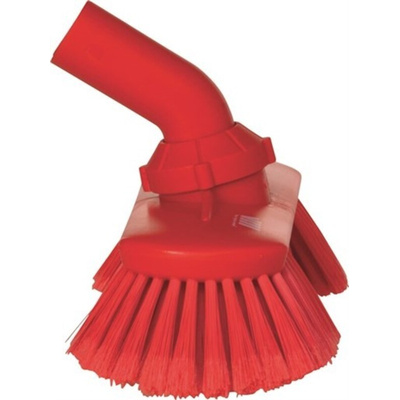 Vikan Soft Bristle Red Scrubbing Brush, 44mm bristle length, Polyester, Polypropylene, Stainless Steel bristle material
