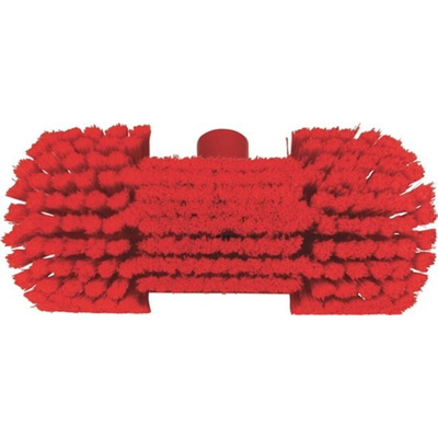 Vikan Soft Bristle Red Scrubbing Brush, 44mm bristle length, Polyester, Polypropylene, Stainless Steel bristle material