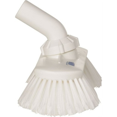 Vikan Soft Bristle White Scrubbing Brush, 44mm bristle length, Polyester, Polypropylene, Stainless Steel bristle