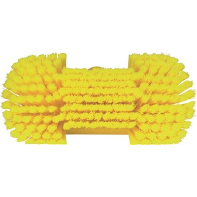 Vikan Soft Bristle Yellow Scrubbing Brush, 44mm bristle length, Polyester, Polypropylene, Stainless Steel bristle