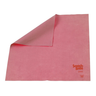 3M Scotch-Brite 2060 Red Microfibre Cloths for Dust Removal, General Cleaning, Dry Use, Bag of 10, 400 x 360mm, Repeat