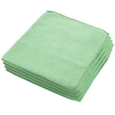 Kimberly Clark Wypall Green Cloths for Glass and Mirror Cleaning, Dry Use, Bag of 6, 400 x 400mm, Repeat Use