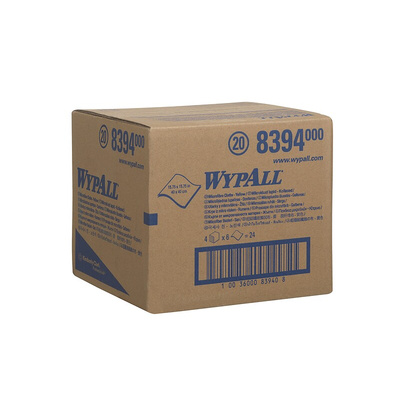 Kimberly Clark Wypall Yellow Cloths for Surface Cleaning, Dry Use, Bag of 6, 400 x 400mm, Repeat Use