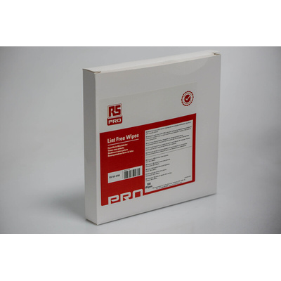 RS PRO Dry Lint Free Wipes, Box of 100