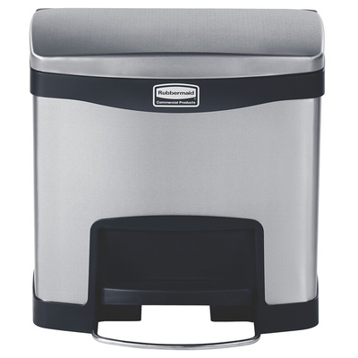 Rubbermaid Commercial Products Slim Jim 15L Chrome Pedal Stainless Steel Waste Bin