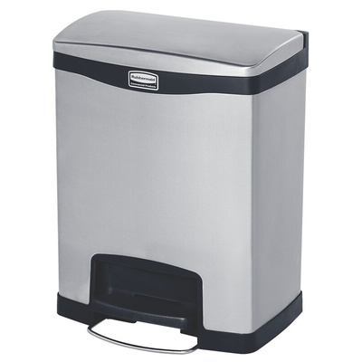 Rubbermaid Commercial Products Slim Jim 30L Chrome Pedal Stainless Steel Waste Bin