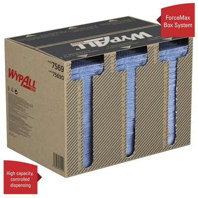 Kimberly Clark WypAll Grey Cloths for Industrial Cleaning, Dry Use, Box of 480, 335 x 345mm, Repeat Use