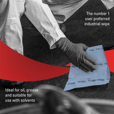 Kimberly Clark WypAll Grey Cloths for Industrial Cleaning, Dry Use, Box of 480, 335 x 345mm, Repeat Use
