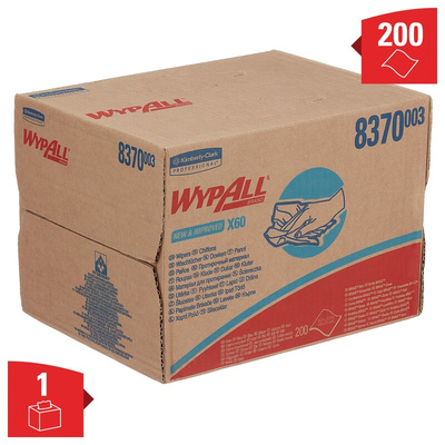 Kimberly Clark WypAll Blue Cloths for Surface Cleaning, Wet Use, Box of 200, 426 x 317mm, Single Use