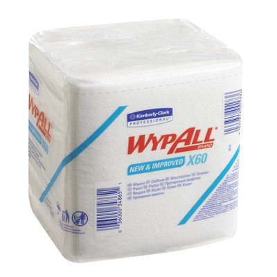 Kimberly Clark WypAll White Cloths for General Cleaning, Dry Use, Bag of 76, 305 x 318mm, Repeat Use