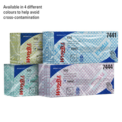 Kimberly Clark WypAll Green Cloths for General Cleaning, Dry Use, Bag of 50, 416 x 245mm, Repeat Use