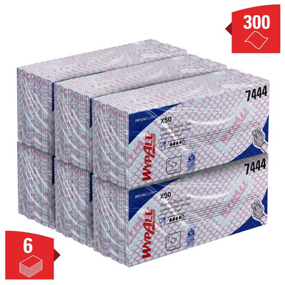 Kimberly Clark WypAll Red Cloths for General Cleaning, Dry Use, Bag of 50, 416 x 245mm, Repeat Use
