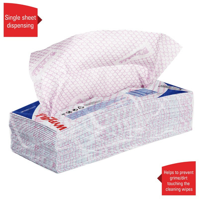 Kimberly Clark WypAll Red Cloths for General Cleaning, Dry Use, Bag of 50, 416 x 245mm, Repeat Use