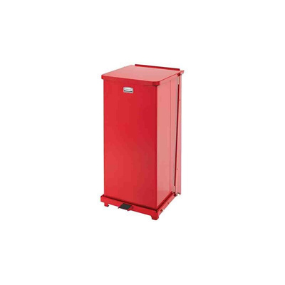 Rubbermaid Commercial Products Defenders® 49L Red Pedal Galvanised Steel Waste Bin