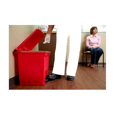Rubbermaid Commercial Products Legacy Step-On 30L Red Pedal Plastic Waste Bin