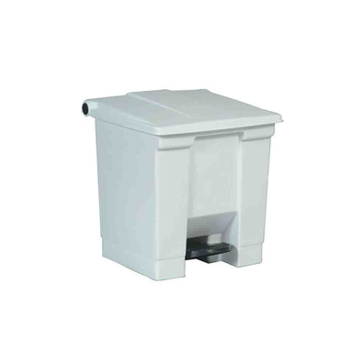 Rubbermaid Commercial Products Legacy Step-On 30L White Pedal Plastic Waste Bin