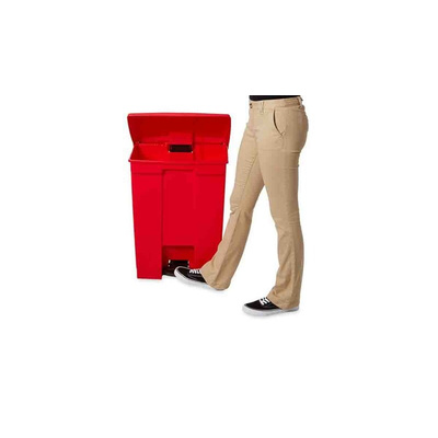 Rubbermaid Commercial Products Legacy Step-On 68L Red Pedal Plastic Waste Bin