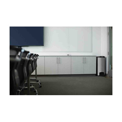 Rubbermaid Commercial Products Slim Jim 90L Black Pedal Galvanised Steel Waste Bin