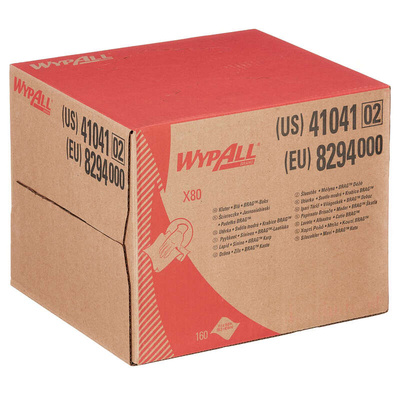 Kimberly Clark WypAll X80 Blue Cloths for General Cleaning, Dry Use, Box of 160, 426 x 282mm, Repeat Use