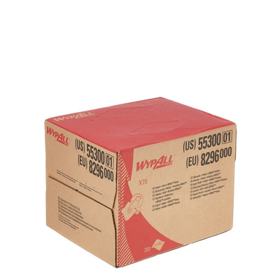 Kimberly Clark WypAll White Cloths for General Cleaning, Dry Use, Box of 200, 426 x 282mm, Repeat Use