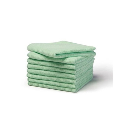 Rubbermaid Commercial Products Microfiber Light Duty Cloth Green Microfibre Cloths for Wet/Dry, Case of 24