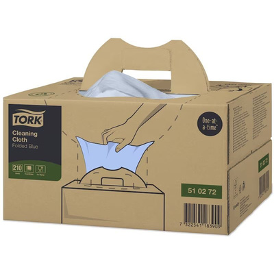 Tork Tork Blue Non Woven Fabric Cloths for Multipurpose Cleaning, Box of 210, 41.5 x 35.5cm, Single Use