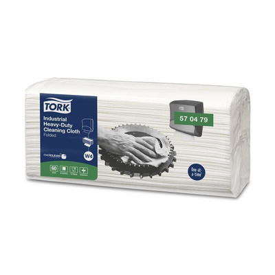 Tork Tork White Non Woven Fabric Cloths for Multipurpose Cleaning, Box of 60, 41.5 x 35.5cm, Single Use